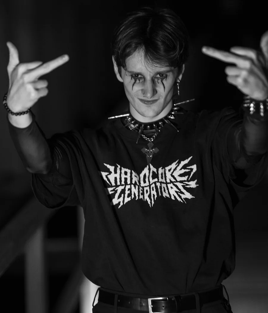 Black-and-white portrait of EDGERUNNER